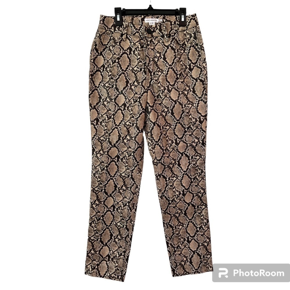 Good American Straight Leg Faux Snake Skin Jeans Size 25